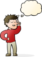 cartoon man with idea with thought bubble png