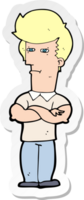 sticker of a cartoon man with folded arms png