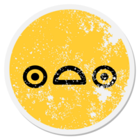 unhappy staring face circular sticker png