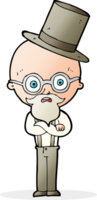 cartoon old man wearing top hat png