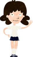 mujer de dibujos animados saludando png