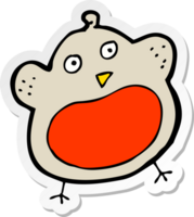 sticker of a funny cartoon christmas robin png