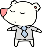 polär Björn i skjorta och slips tecknad serie png