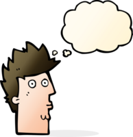 cartoon surprised face with thought bubble png