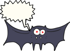 mano disegnato discorso bolla cartone animato vampiro pipistrello png