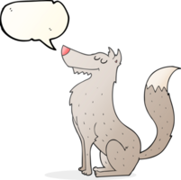 main tiré discours bulle dessin animé Loup png