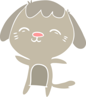 happy flat color style cartoon dog png