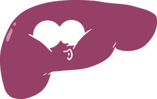 fígado curioso de desenho de estilo de cor plana png