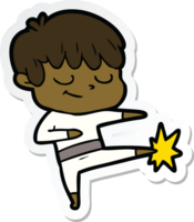 sticker of a cartoon happy boy png