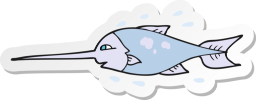 adesivo di un pesce spada cartone animato png