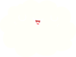 nube de dibujos animados de estilo de color plano png