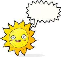 Cartoon glückliche Sonne mit Sprechblase png