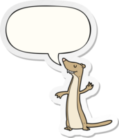 cartoon weasel with speech bubble sticker png