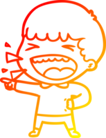 warm gradient line drawing of a cartoon laughing man png