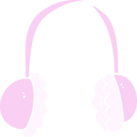 flat color illustration of ear muffs png