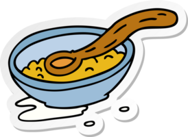 hand drawn sticker cartoon doodle of a cereal bowl png