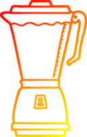 warm gradient line drawing of a cartoon food processor png