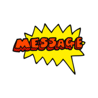 hand dragen tecknad serie meddelande text png