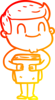 warm gradient line drawing of a cartoon friendly man png