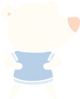 urso polar de desenho animado de estilo de cor plana feliz png