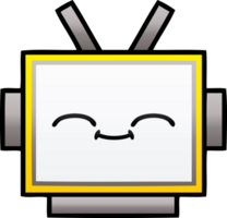 gradient shaded cartoon of a robot head png