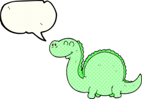 hand drawn comic book speech bubble cartoon dinosaur png