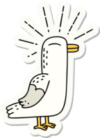 sticker of a tattoo style seagull bird png