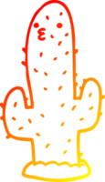 warm helling lijn tekening van een tekenfilm cactus png