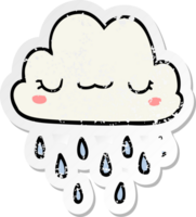 distressed sticker of a cartoon storm cloud png