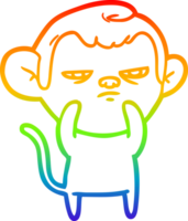 Regenbogen Gradient Linie Zeichnung von ein Karikatur Affe png