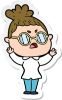 sticker of a cartoon annoyed woman png