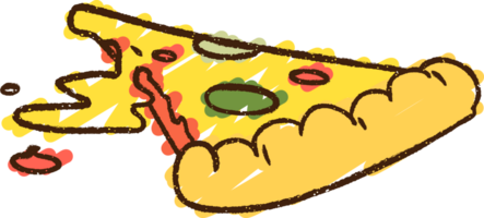 desenho de giz de fatia de pizza png