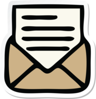 sticker of a cute cartoon letter and envelope png