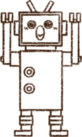 gekke robot houtskooltekening png