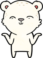 heureux dessin animé ours polaire en haussant les épaules png