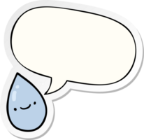 tecknad serie regndroppe med Tal bubbla klistermärke png
