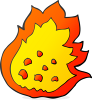 hand drawn cartoon burning fire png