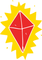 diamant de dessin animé de style plat couleur png