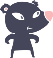 urso de desenho animado de estilo de cor plana bonito png