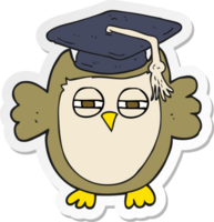 autocollant d'un hibou intelligent de dessin animé png