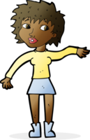 cartoon friendly woman waving png