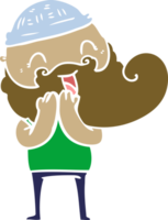 hombre barbudo feliz riendo png