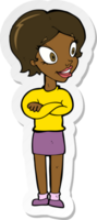 sticker of a cartoon pretty woman png