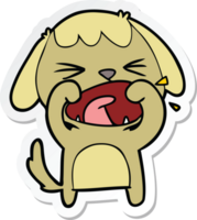 sticker of a cute cartoon dog barking png