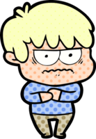 menino de desenho animado irritado png