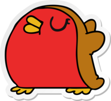 main tiré autocollant dessin animé mignonne kawaii rouge Robin png