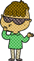 cartoon boy wearing sunglasses png