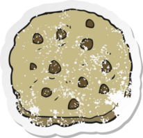 retro distressed sticker of a cartoon cookie png
