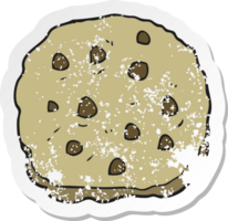 pegatina retro angustiada de una galleta de dibujos animados png