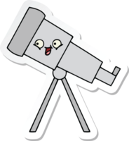 sticker of a cute cartoon telescope png